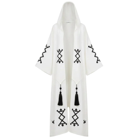 Kadın Müslin Saçbağı Türk Desenli Kaftan