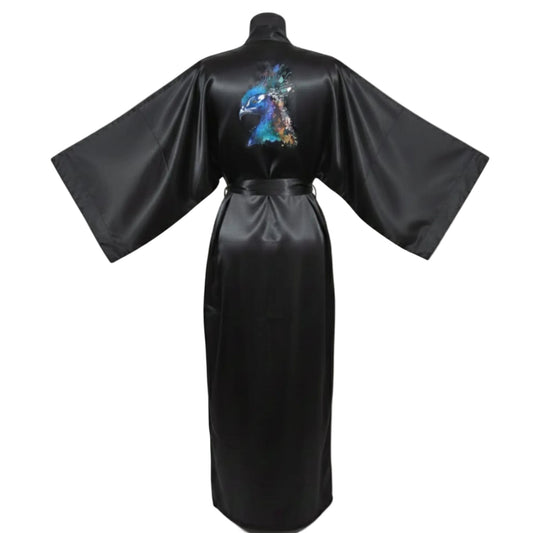 Kadın Saten Maxi Kimono
