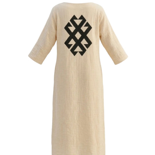 Akrep Desenli Kadın Müslin Elbisesi