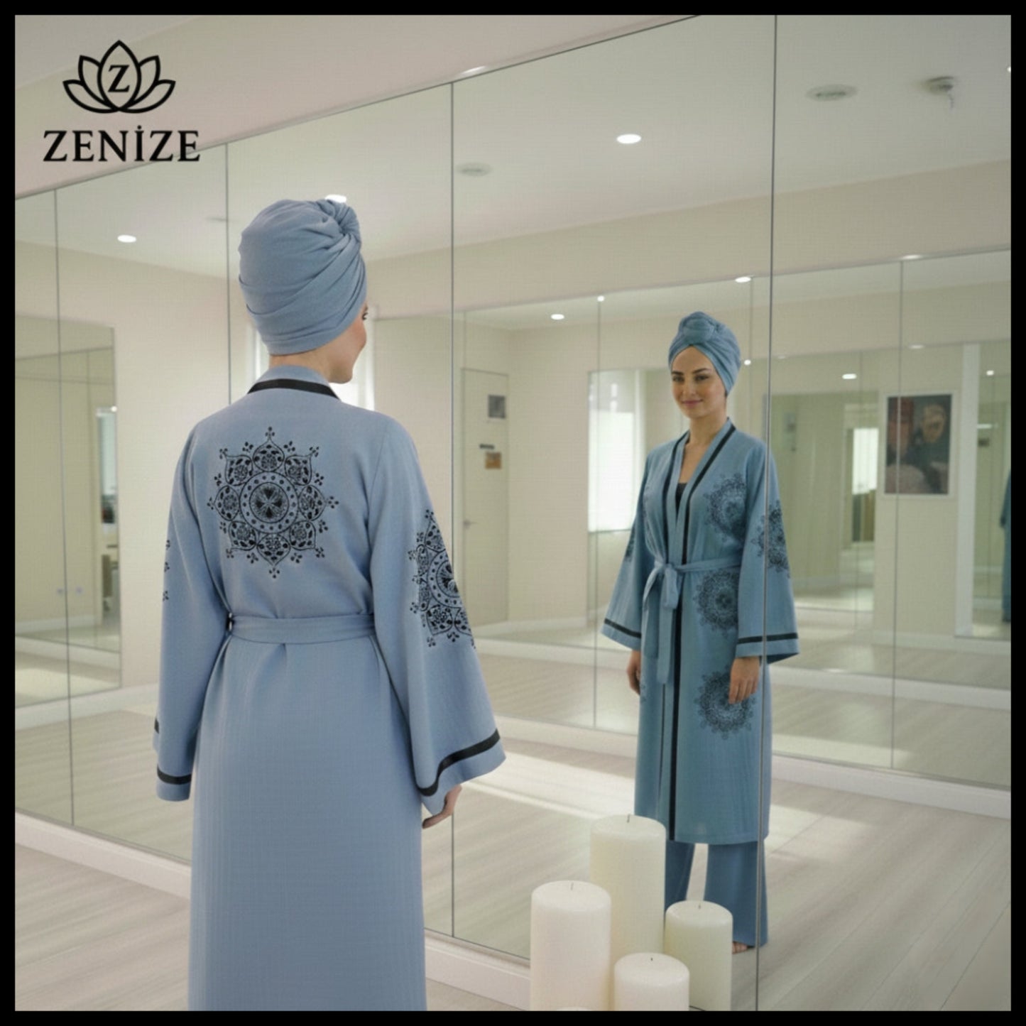 Etnik Desenli Kadın Müslin Kimono