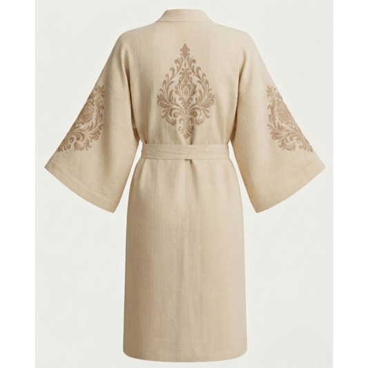 Sultan Desenli Kadın Müslin Kimono