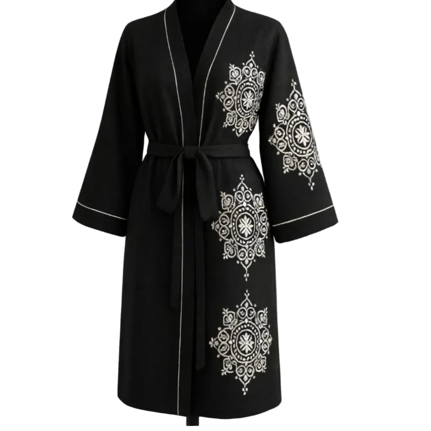 Etnik Desenli Kadın Müslin Kimono