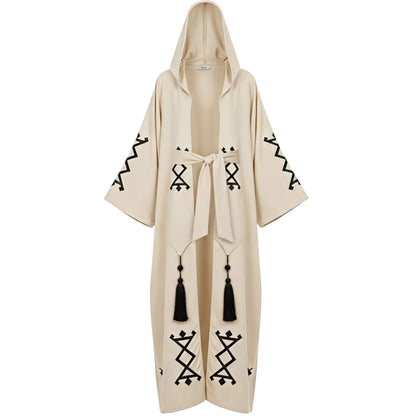 Kadın Müslin Saçbağı Türk Desenli Kaftan