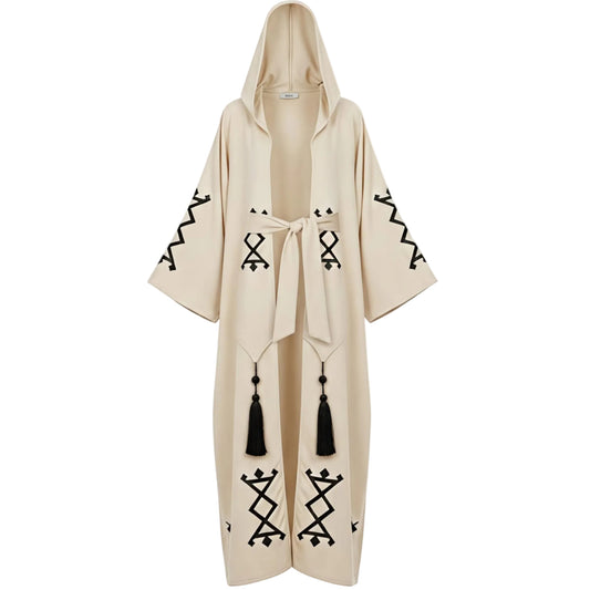 Kadın Müslin Saçbağı Türk Desenli Kaftan