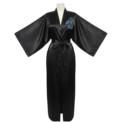 Kadın Saten Maxi Kimono