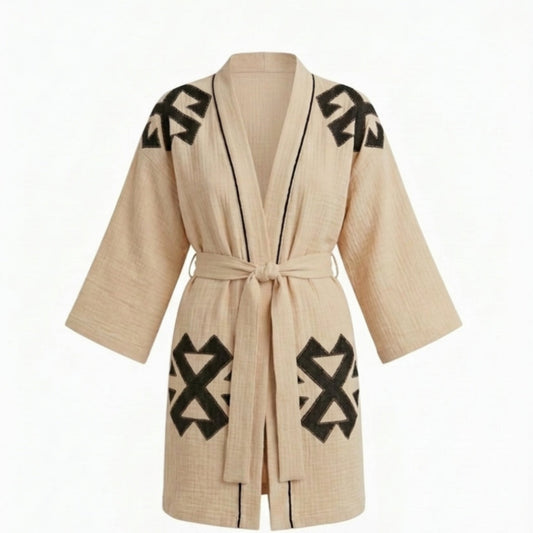 Akrep Desenli Kadın Kimono