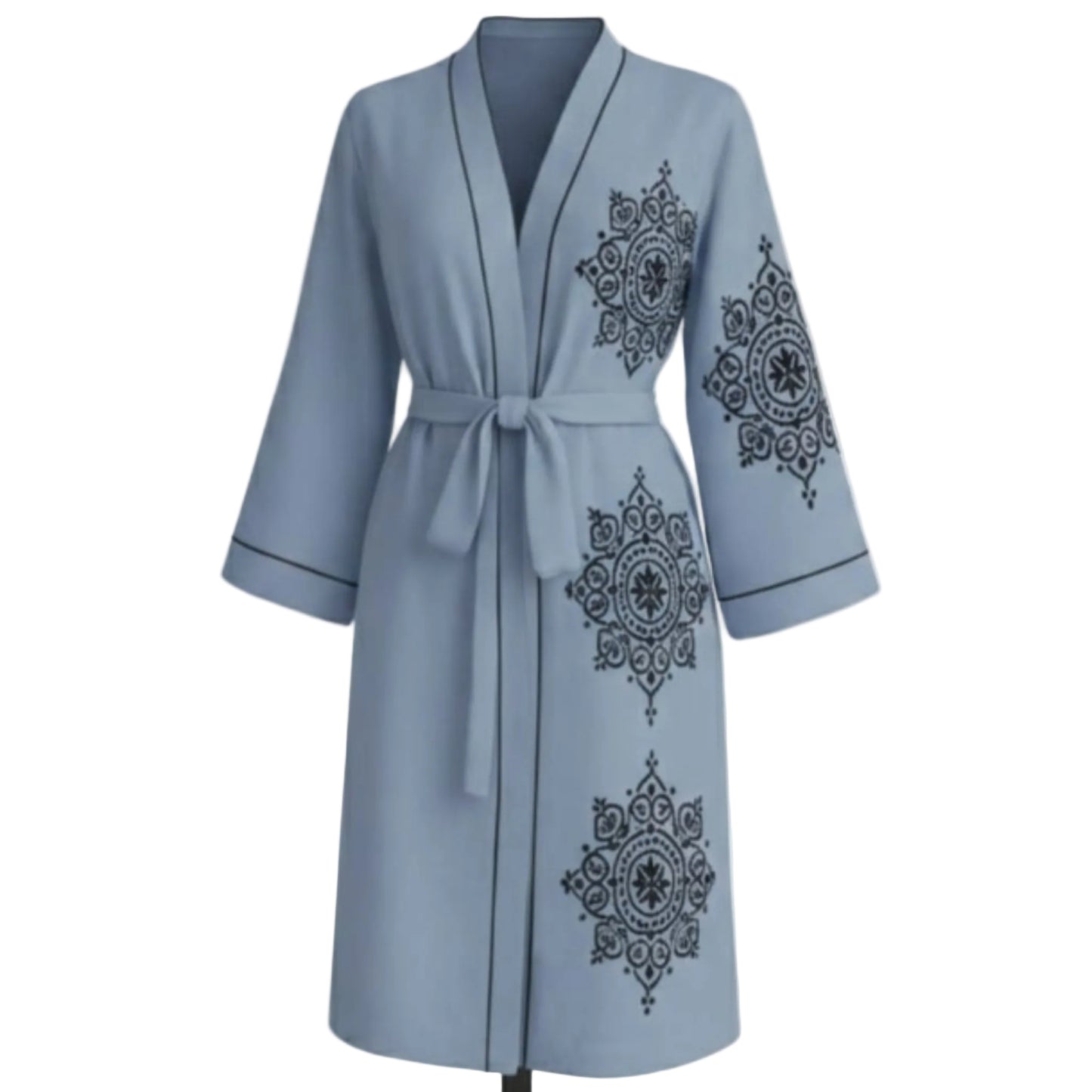 Etnik Desenli Kadın Müslin Kimono