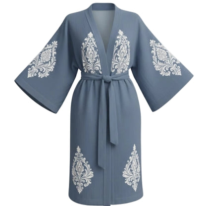 Sultan Desenli Kadın Müslin Kimono