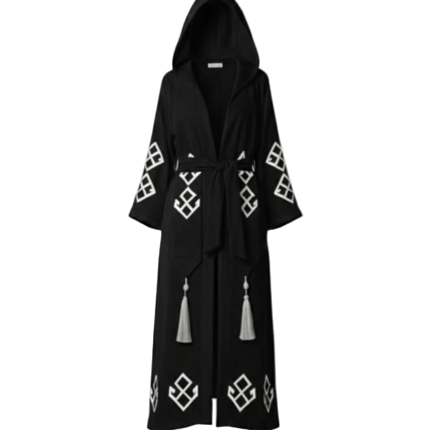 Türk Eli Belinde Desenli Kadın Müslin Kaftan