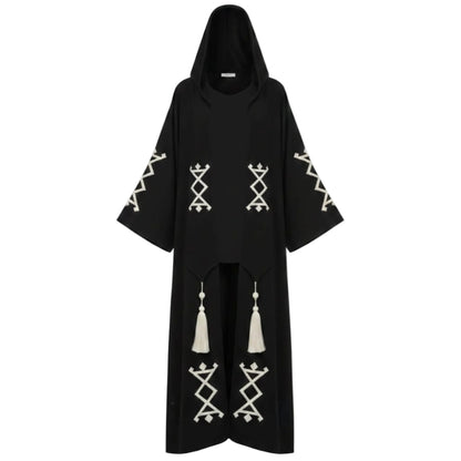 Kadın Müslin Saçbağı Türk Desenli Kaftan