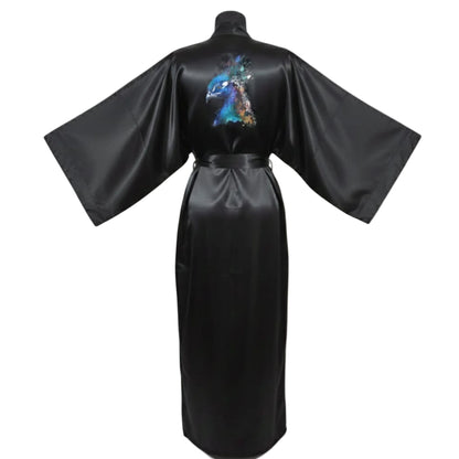 Kadın Saten Maxi Kimono