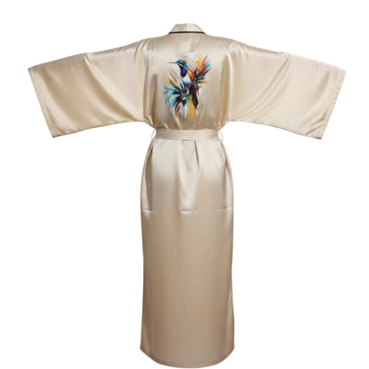 Kadın Saten Maxi Kimono