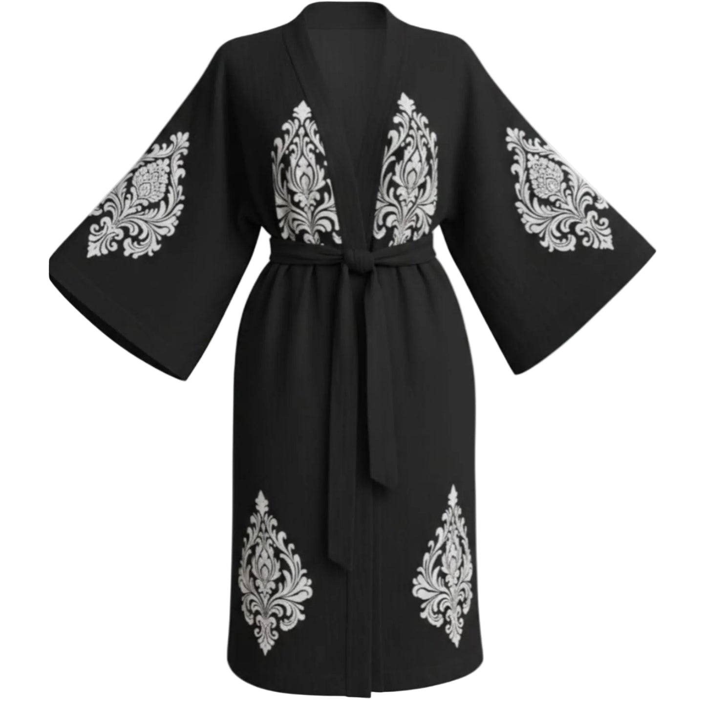 Sultan Desenli Kadın Müslin Kimono