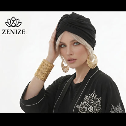 Etnik Desenli Kadın Müslin Kimono