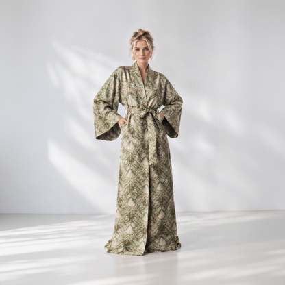 Lüks Bambu ipek Saten Kimono