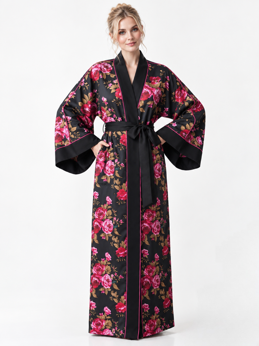 Lüks Krep Saten Kimono