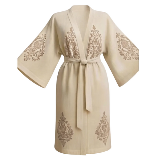 Sultan Desenli Kadın Müslin Kimono
