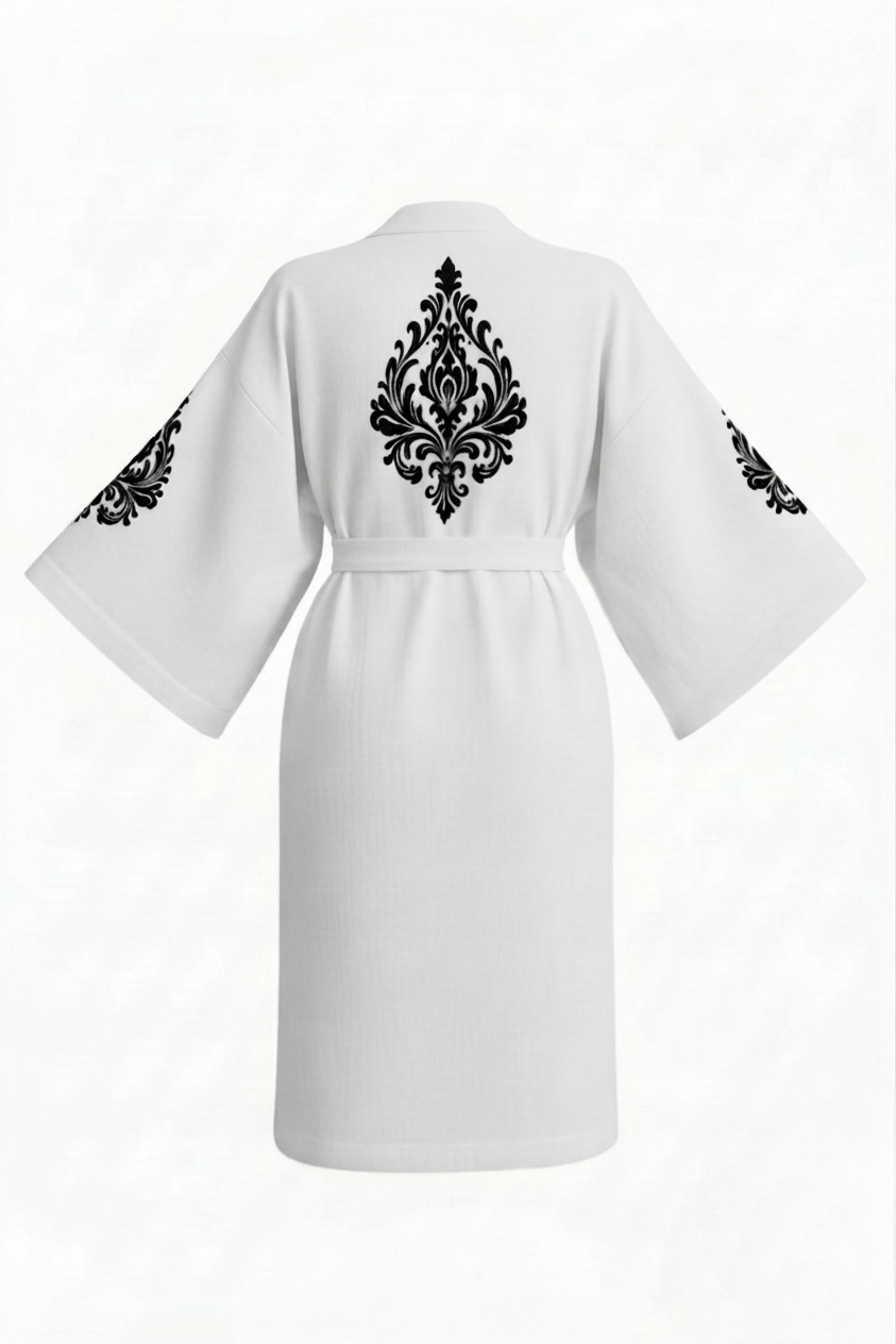 Sultan Desenli Kadın Müslin Kimono