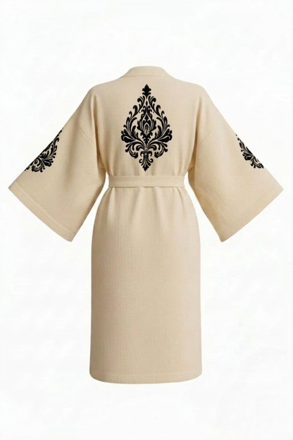 Sultan Desenli Kadın Müslin Kimono